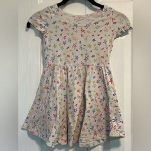 Girls' June & January Multi Colored Stars Short Sleeved Ruffle Dress